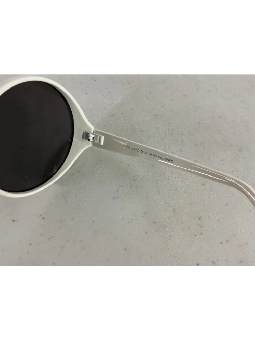 Vintage Dyce Large Round Lens White Sunglasses Retro Y2K